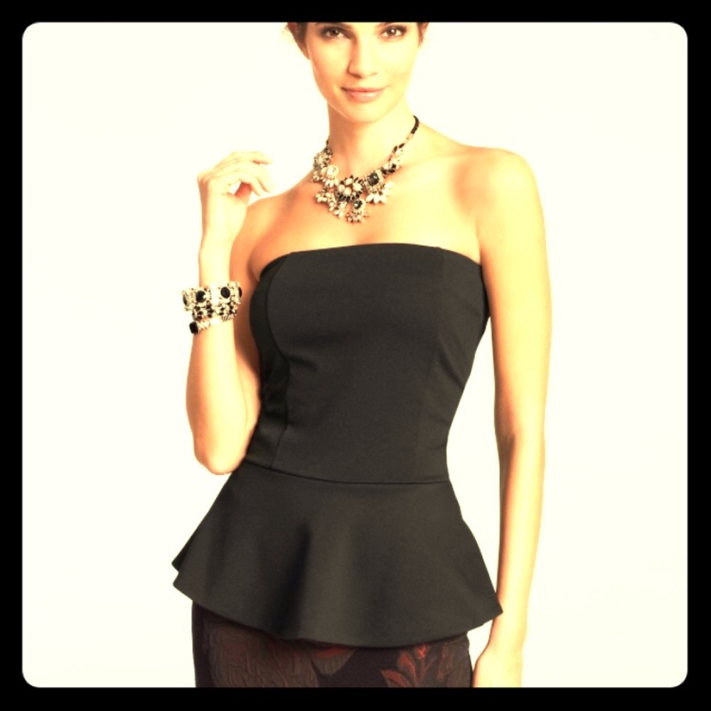 Strapless Peplum Top